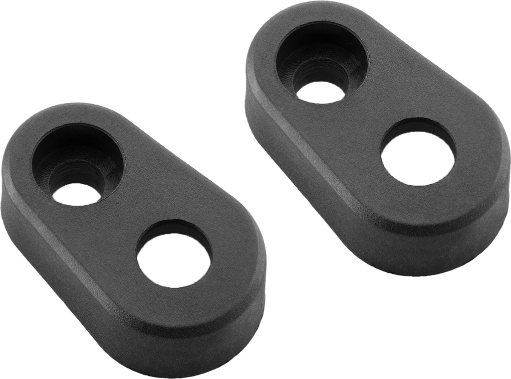 Black RIZOMA turn signal mounting kit with two brackets, designed for motorcycle turn signal installation.