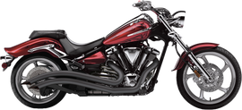 Cobra Speedster Swept F/S exhaust in black for Yamaha Raider 2008-2018, shown in image with sleek metal finish and exhaust pipe design.