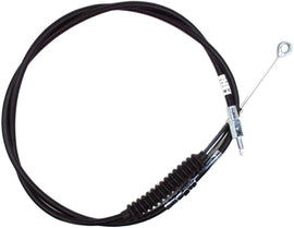 Motion Pro black vinyl clutch cable for hydraulic control lines with durable black vinyl coating and metal fittings.
