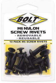 BOLT M6 screw rivet kit with 10 fasteners for hardware and fittings, shown in the image.