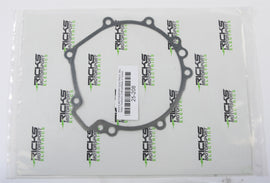 Ricks Motorsport Electric stator cover gasket for motorcycle, black rubber seal with textured surface, designed for engine protection.