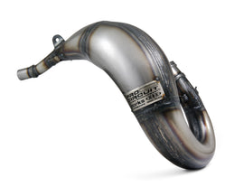 Pro Circuit Works exhaust pipe 792-2025 for motorcycle, showcasing the shiny metal construction and mounting flange.