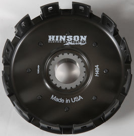 Hinson billet clutch basket for Honda CRF250R 2010, durable metal construction with precision machining.