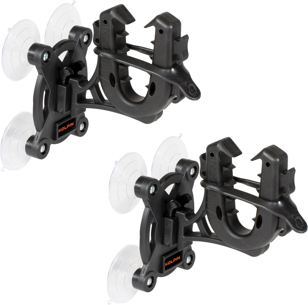 Kolpin Rhino Grip with suction mount, black, shown attached to a surface, versatile motorcycle or bike handlebar accessory holder