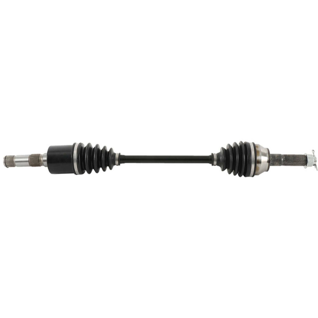 All Balls drive axle 536-0077 showing metal shaft and rubber boot, designed for vehicle drivetrain replacement.