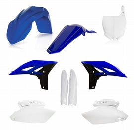 Acerbis full plastic kit in blue, designed for motorcycle protection, featuring various plastic panels and parts.