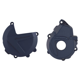 Polisport Plastics clutch and ignition cover kit in blue for KTM and Husqvarna motorcycles, part number 64-90984.