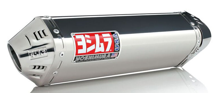Yoshimura Exhaust Race Trc Full-System stainless steel motorcycle exhaust with sleek design and polished finish
