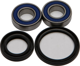 All Balls front wheel bearing and seal kit with multiple bearings and seals for motorcycle wheel maintenance.