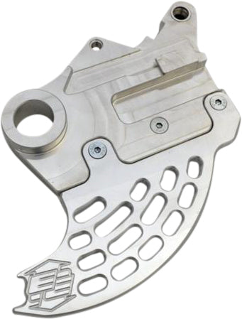 Enduro Engineering rear disc guard for Suzuki motocross bike, made of durable black material, protects the rear brake disc.