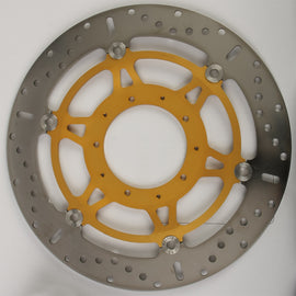 EBC Motorcycle Brakes Street Rotor 15-1176X, high-performance brake disc with drilled holes for improved stopping power.