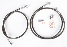Load image into Gallery viewer, Streamline front brake line with smoke polish for RZR XP 900, featuring high-quality braided stainless steel construction.