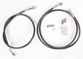 Streamline front brake line with smoke polish for RZR XP 900, featuring high-quality braided stainless steel construction.