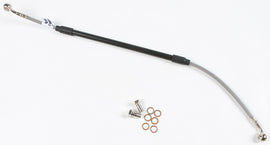 GBRAKES steel rear brake line for Yamaha motorcycles, showing the durable metal construction and fittings for reliable braking.