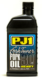 PJ1 Products Fork Tuner Oil 30W bottle, 0.5L, designed for motorcycle suspension maintenance, with clear branding and labeling.