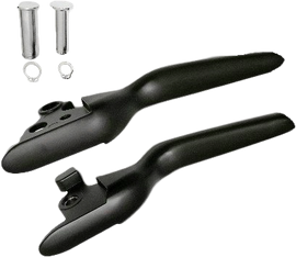HardDrive black LSR lever set for Softail 2018-2024 motorcycles, includes clutch and brake levers with ergonomic design.