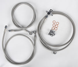 Streamline Wildcat 170-1181 front brake line with A/C, showing metal fittings and flexible rubber hose for vehicle braking system.