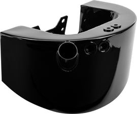 Black Softail oil tank body for HardDrive HardDrive 00-17 HardDrive oil tank for Softail models, shown from a front view.