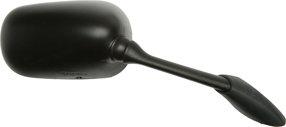 Emgo right motorcycle mirror for Yamaha YZ 56-9966, featuring a reflective glass surface and durable black mounting arm.