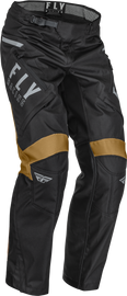 Fly Racing Patrol over-boot pants in caramel and black, size 36, featuring durable fabric and functional design for motocross riding.