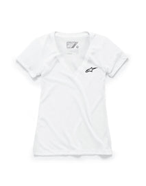 Alpine Star women's Ageless V-neck T-shirt in white, size large, casual cotton tee with a relaxed fit and soft fabric.