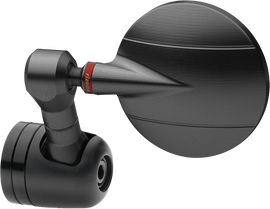 RIZOMA Spy-R motorcycle mirror in black with 57mm diameter, featuring sleek, modern design for enhanced visibility.