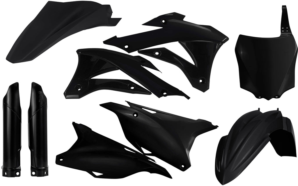 Acerbis full plastic kit in black, featuring various motorcycle fairings and panels, for model 23741-10001.