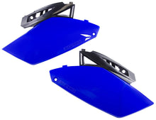 Load image into Gallery viewer, Blue Acerbis side panels for 96cc motorcycle, featuring the Acerbis brand logo and durable plastic construction.