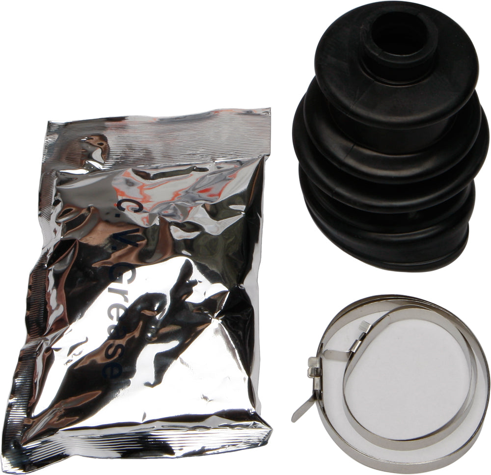All Balls drive CV boot kit with rubber boot, clamps, and grease for vehicle CV joint protection.
