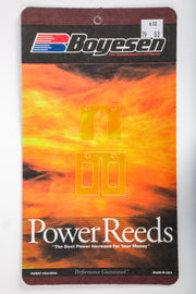 Boyesen motorcycle reeds for intake and carburetor system, black and metal construction, designed for performance and durability.