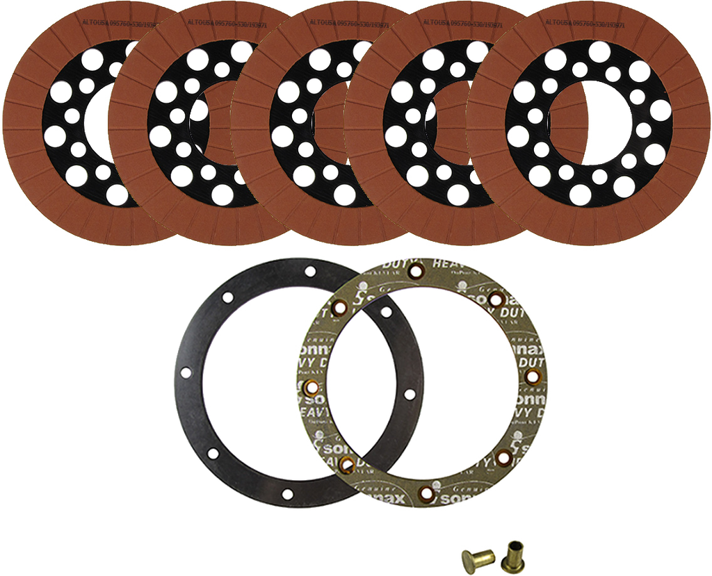 ALTO clutch pack for Big Twin motorcycles, friction clutch set, compatible with 1941-1967 Harley-Davidson models, image showing clutch components.