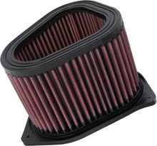 Load image into Gallery viewer, K&amp;N Air Filter 761598 showing a close-up of the reusable, high-performance air filter with pleated cotton media and metal frame