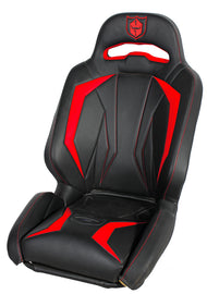 Pro Armor G-Force Pro seat in red with black accents, designed for off-road vehicles, shown from a side angle.