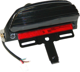 Letric Lighting Co Dyna LED tail light with smoke lens, showing its sleek, modern design for motorcycle or vehicle rear lighting.