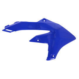 Acerbis blue radiator shroud for Yamaha, motorcycle body part with sleek design and branding visible in the image.
