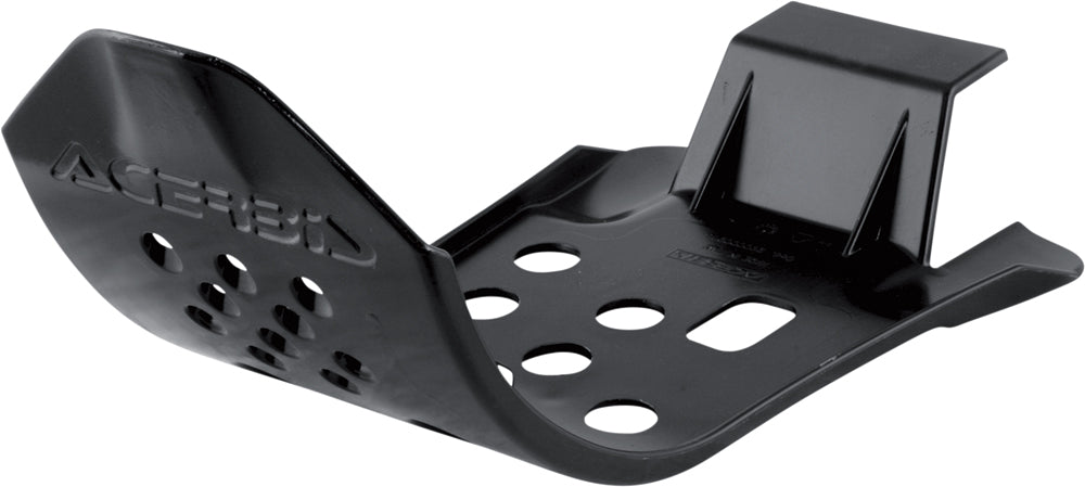 Acerbis black skid plate for street motorcycles, designed to protect the underside and improve durability during rides.
