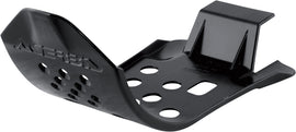 Acerbis black street skid plate for motorcycle protection, showing textured metal surface and mounting edges.
