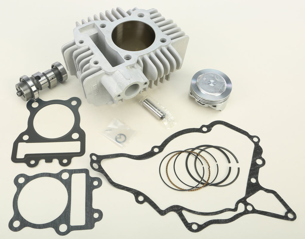 BBR 143cc Big Bore Kit for engine, showing the polished aluminum cylinder and piston assembly in the image.