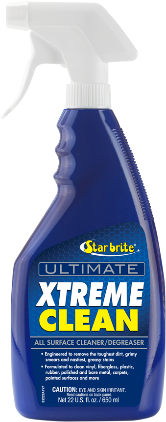 Star brite Xtreme Clean 22 oz chemical bottle, blue and white label, designed for heavy-duty cleaning and surface care.