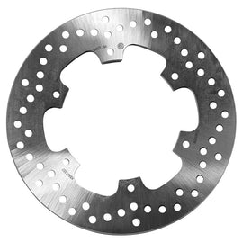 Brembo Serie Oro rear fixed brake rotor showing polished metal surface and vented design for high-performance braking.
