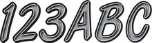 Load image into Gallery viewer, Hardline Series 400 registration kit graphics and decals in silver and black, suitable for vehicle customization.