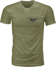 Fly Racing Fly Priorities Tee in Light Olive, size Small, casual t-shirt with subtle branding and comfortable fit.