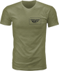 Fly Racing Fly Priorities Tee in Light Olive, size Small, casual t-shirt with subtle branding and comfortable fit.