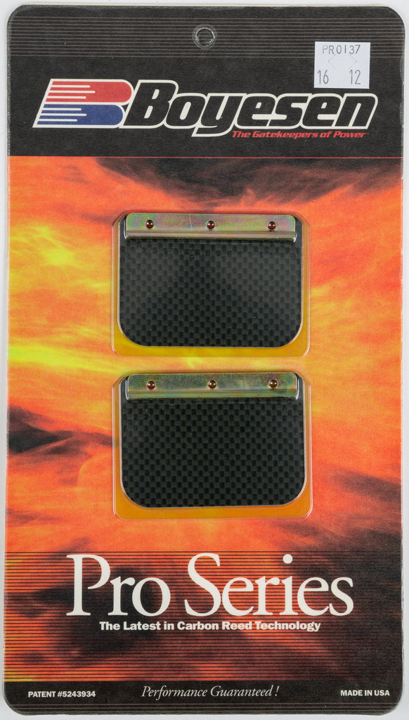 Boyesen snowmobile replacement petals for Rad65 cage, used in intake, carburetor, or fuel systems, shown with metal petals.