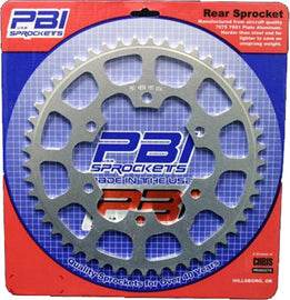 PBI 45-tooth rear sprocket for 525 chains, made of durable metal, with evenly spaced teeth for motorcycle or bike drivetrain.