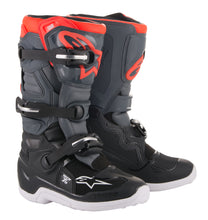 Load image into Gallery viewer, Alpine Star Youth Tech 7s motocross boots in grey and red, size 7, with protective features and sturdy construction.