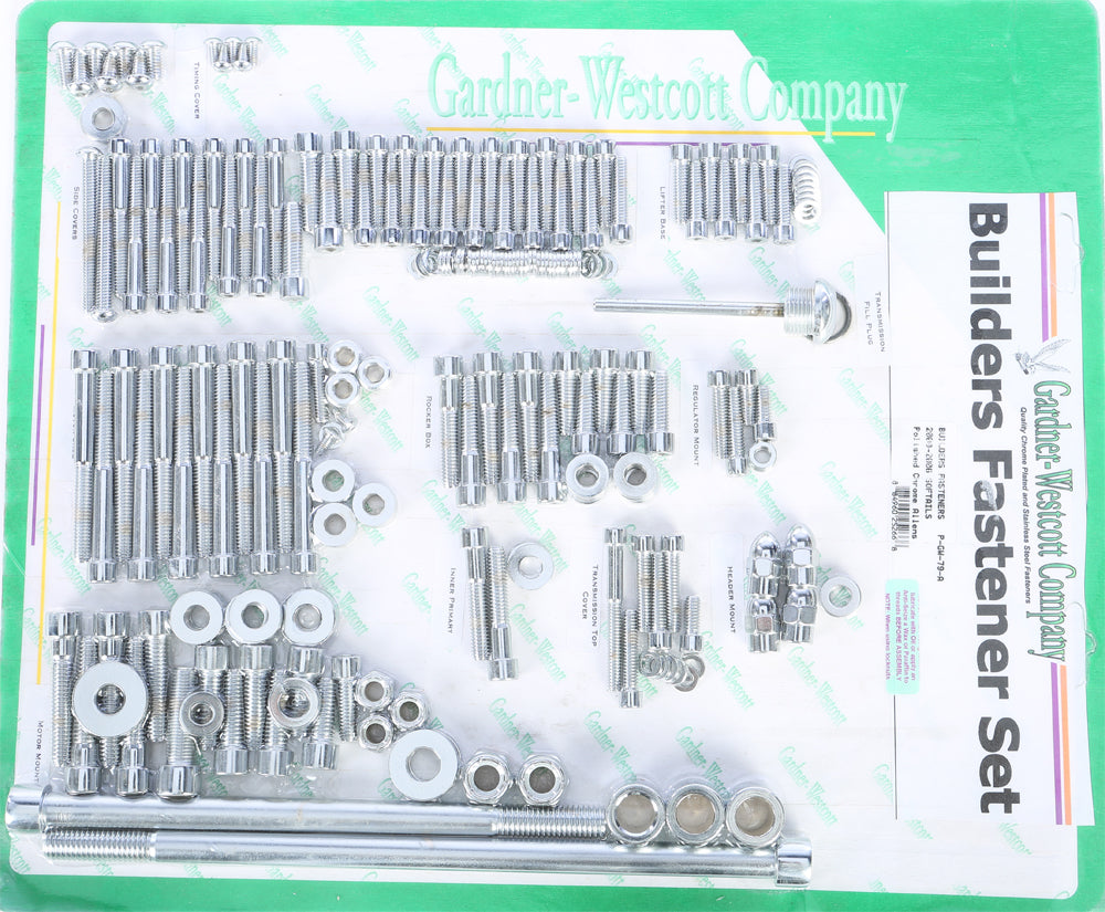 Gardner-Westcott Big Twin Builder Set 00-06 for Softail models, various tools and components arranged on a work surface.