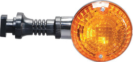 K&S Technologies front turn signal light for vehicle, showing illumination and mounting bracket in clear view.
