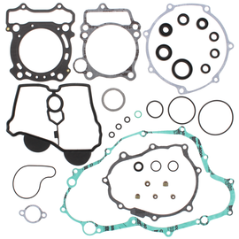 Vertex Complete Gasket Set with Oil Seals, featuring multiple gaskets and seals for engine maintenance, branded by Vertex.