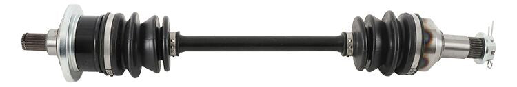 All Balls heavy-duty front axle with six ball bearings, designed for durable motorcycle or ATV front wheel support.